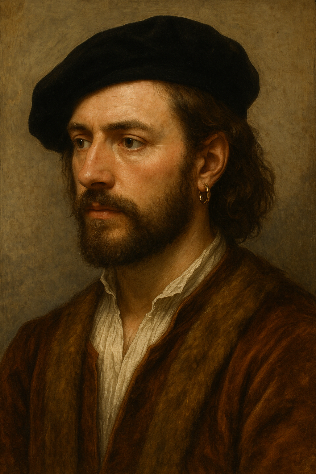 Renaissance Mann mit Ohrring