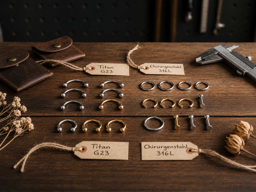Hochwertiger Piercing Schmuck aus Titan G23 und Chirurgenstahl 316L