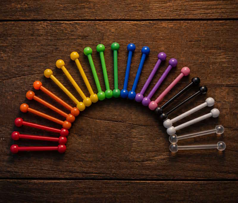 PTFE Bioflex Piercing Farben – bunte Kunststoff-Barbells in allen Farben