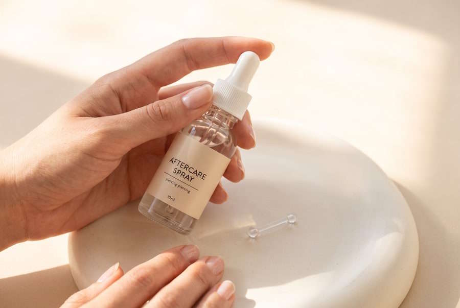 PTFE Bioflex Piercing Pflege – Aftercare Spray und Kunststoff-Barbell