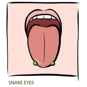 Snake Eyes zungenpiercing