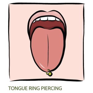 Zungenpiercing Ring