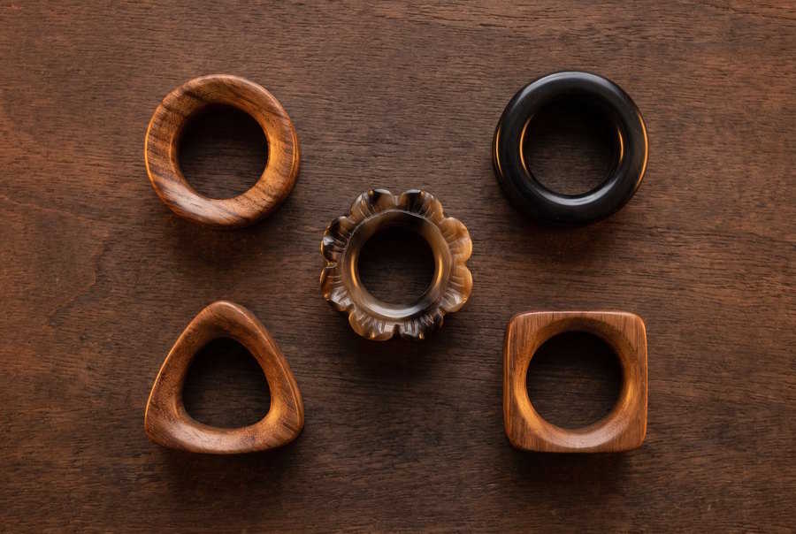 Runde, dreieckige, quadratische und ornamentale Holz und Horn Tunnel