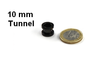 10mm Tunnel im Vergleich zu einer Euro Münze