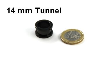 14mm Tunnel Plug im Vergleich zu einer Euro Münze