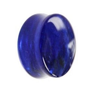 Glas Plug - Marmor - Blau 8 mm