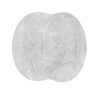 Glas Plug - Marmor - Weiß 4 mm