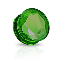 Glas Kristall Plug - grün 10 mm