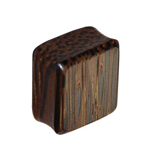 Holz Plug - Viereck - Palmen Holz - Dunkel 8 mm