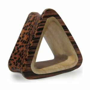 Holz Ohr Plug - Dreieck - Zweifarbig 8 mm