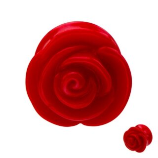 Ohr Plug - Kunststoff - Rose - Rot 6 mm