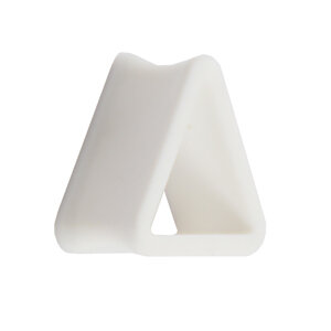 Flesh Tunnel - Kunststoff - Dreieck - Weiß 10 mm