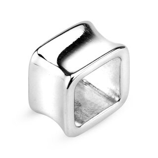 Flesh Tunnel - Stahl - Silber - Viereck 16 mm