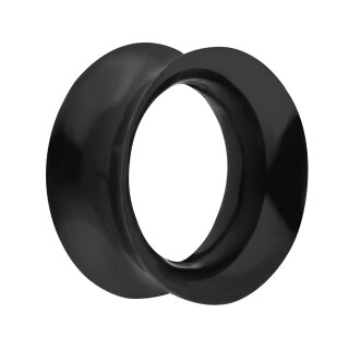 Flesh Tunnel - Silikon - Schwarz - dünn 16 mm
