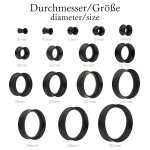 Flesh Tunnel - Silikon - Schwarz - dünn 16 mm