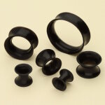 Flesh Tunnel - Silikon - Schwarz - dünn 16 mm