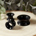 Flesh Tunnel - Silikon - Schwarz - dünn 16 mm