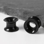 Flesh Tunnel - Silikon - Schwarz - dünn 16 mm