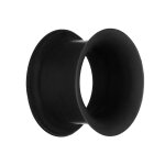 Flesh Tunnel - Silikon - Schwarz - dünner Rand 6 mm