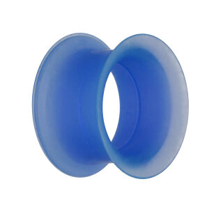 Flesh Tunnel - Silikon - Blau - dünner Rand 6 mm