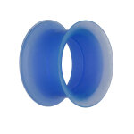 Flesh Tunnel - Silikon - Blau - dünner Rand 6 mm