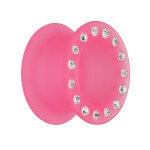 Flesh Tunnel - Silikon - Pink - Kristall 10 mm