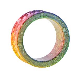 Flesh Tunnel - Kunststoff - Marmor - Regenbogen 12 mm