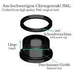 Flesh Tunnel - Stahl - Schwarz 3 mm