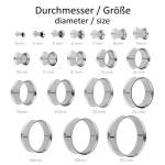 Double Flare Flesh Tunnel - Stahl - Silber 8 mm