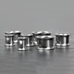Double Flare Flesh Tunnel - Stahl - Silber 8 mm