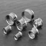 Double Flare Flesh Tunnel - Stahl - Silber 8 mm
