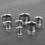 Double Flare Flesh Tunnel - Stahl - Silber 8 mm