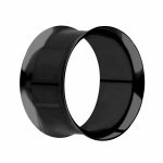 Double Flare Flesh Tunnel - Stahl - Schwarz 18 mm