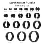 Double Flare Flesh Tunnel - Stahl - Schwarz 18 mm