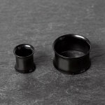 Double Flare Flesh Tunnel - Stahl - Schwarz 18 mm