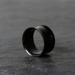 Double Flare Flesh Tunnel - Stahl - Schwarz 18 mm