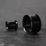 Double Flare Flesh Tunnel - Stahl - Schwarz 18 mm