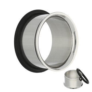 Single Flare Flesh Tunnel - Stahl - Silber 1,6 mm