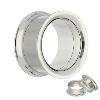 Double Flare Flesh Tunnel - Stahl - Silber - GEWINDE 10 mm