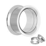 Double Flare Flesh Tunnel - Stahl - Silber - GEWINDE 10 mm
