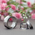 Double Flare Flesh Tunnel - Stahl - Silber - GEWINDE 10 mm