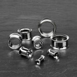 Double Flare Flesh Tunnel - Stahl - Silber - GEWINDE 10 mm