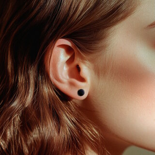 Piercing Fake Plug Schwarz SCHWARZER OHRSTECKER zum SCHRAUBEN FAKE PLUG in 6 GROBEN 4mm 6mm 8mm 10mm 12mm 14mm CHIRURGENSTAHL 316L