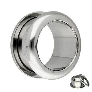 Flesh Tunnel - Stahl - Silber - halbrund 4 mm