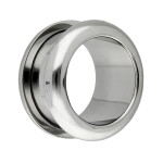 Flesh Tunnel - Stahl - Silber - halbrund 4 mm