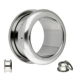 Flesh Tunnel - Stahl - Silber - halbrund 8 mm