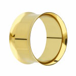 Gold double flared Stahl Flesh Tunnel 10 mm