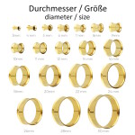 Gold double flared Stahl Flesh Tunnel 10 mm