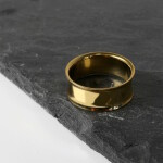 Gold double flared Stahl Flesh Tunnel 10 mm