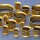 Gold double flared Stahl Flesh Tunnel 10 mm